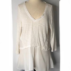 Anthropologie Meadow Rue Off white blouse